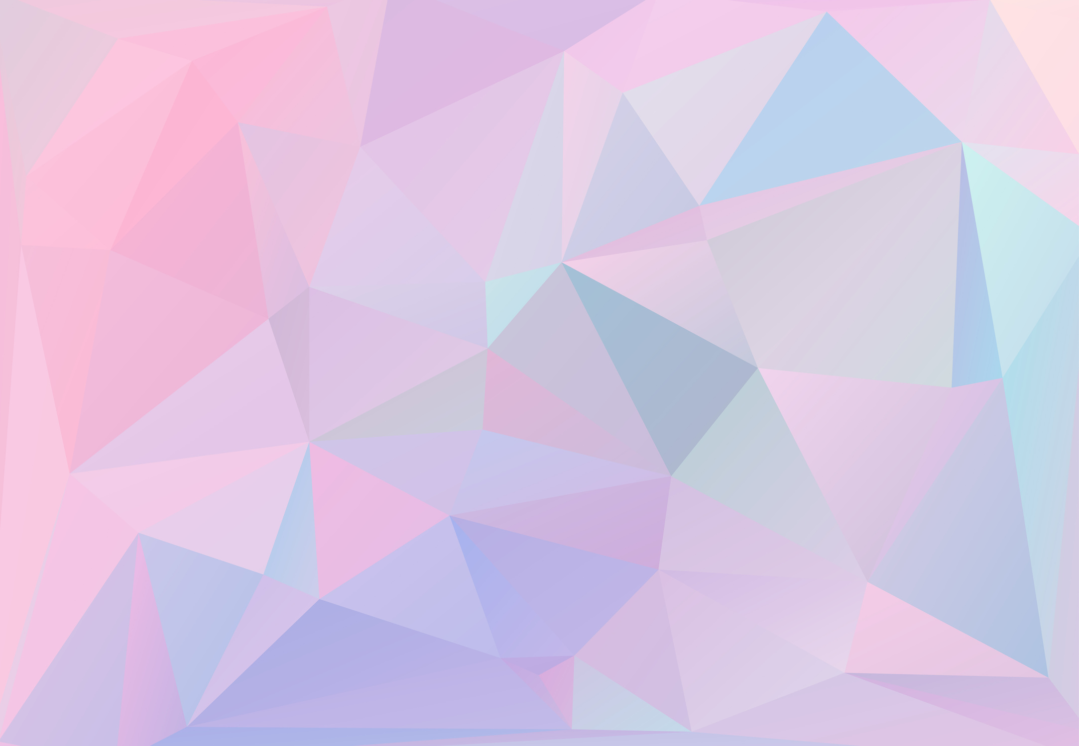 Pastel Colors Inspired from the 80S 90S Aesthetics. Holographic Low Poly Design.